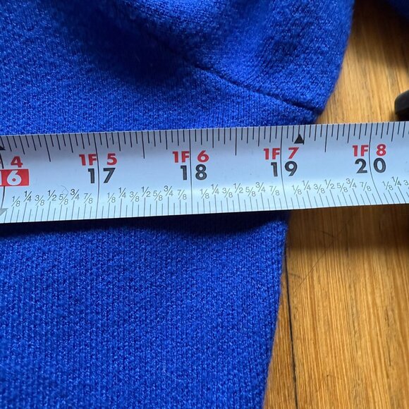 Anthropologie Size L Petite Blue Knit Long Sleeve Half Zip Sweater Mini Dress - Picture 15 of 16